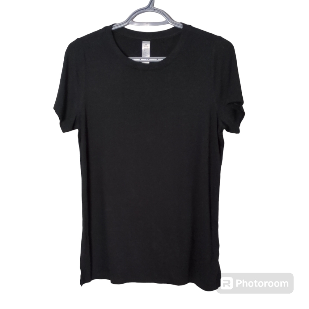 Spanx Perfect‎ Length Short Sleeve Tee in Black Size Small